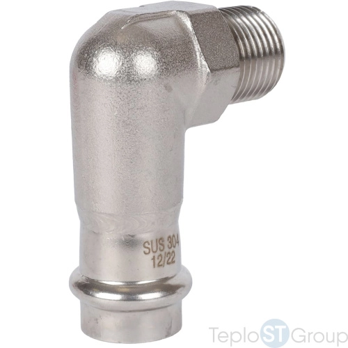 Rommer RSS-0010-001812 Rommer Угольник-переходник-НР, 18х1/2, из нержавеющей стали прессовой - купить оптом с доставкой по России фото 2