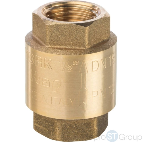 Stout 1/2" Клапан обратный пружинный муфтовый с пластиковым седлом - купить оптом с доставкой по России