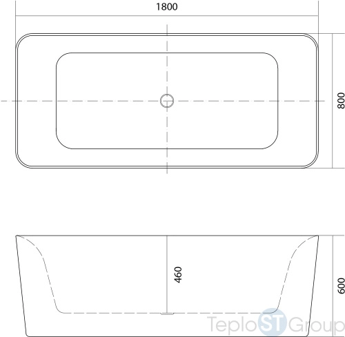 Акриловая ванна Aquatek Квадро 180x80 см AQ-K27880, отдельностоящая - купить с доставкой по России фото 3