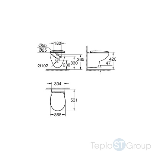 Унитаз подвесной безободковый Grohe Bau Ceramic 39351000 с сиденьем микролифт альпин-белый - купить с доставкой по России фото 3