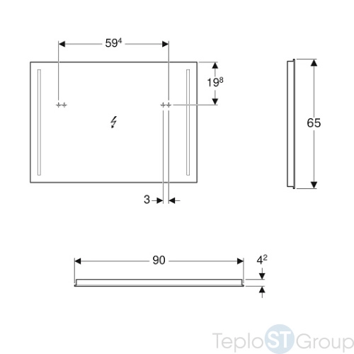 Зеркало Geberit Option 90x65 500.589.00.1 с подсветкой - купить с доставкой по России фото 3