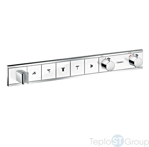 Термостат Hansgrohe RainSelect 15358400, 5 потребителей, белый/хром - купить с доставкой по России