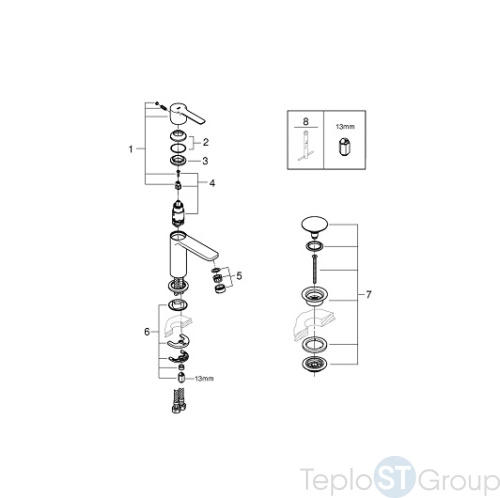 Смеситель для раковины Grohe Lineare New 23791001 - купить с доставкой по России фото 2