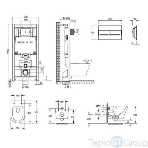 Унитаз c инсталляцией Jacob Delafon Rodin+ (E29025+E4316+EDY102+E23280) - купить с доставкой по России фото 2