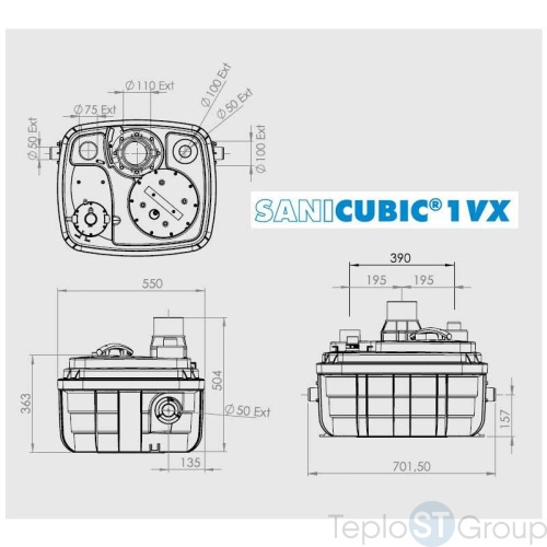 Канализационная станция SFA SANICUBIC 1 XL VX IP68 CUBIC1XLVX - купить с доставкой по России фото 5