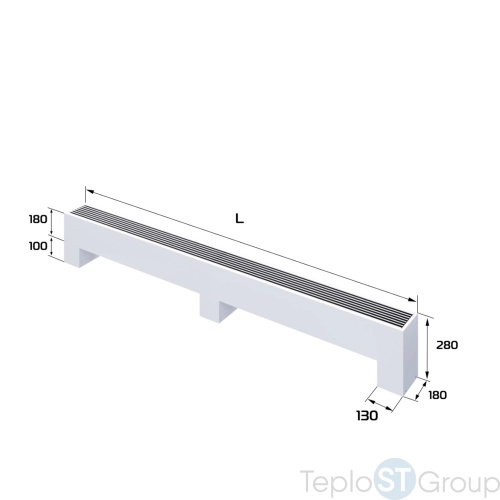 Конвектор напольный Royal Thermo STEP-180/180/2800-3-N-WT-LG-NA - купить с доставкой по России фото 2