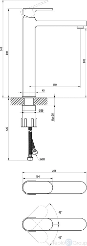 Смеситель для раковины Ravak CR 015.20BL X070429, черный - купить с доставкой по России фото 3