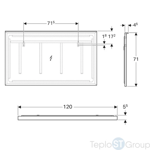 Зеркало с подсветкой Geberit Xeno² 120x70 500.519.00.1 - купить с доставкой по России фото 3