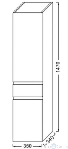 Шкаф-пенал Jacob Delafon Madeleine 35x147 R EB2069D-J5 белый глянец - купить с доставкой по России фото 3