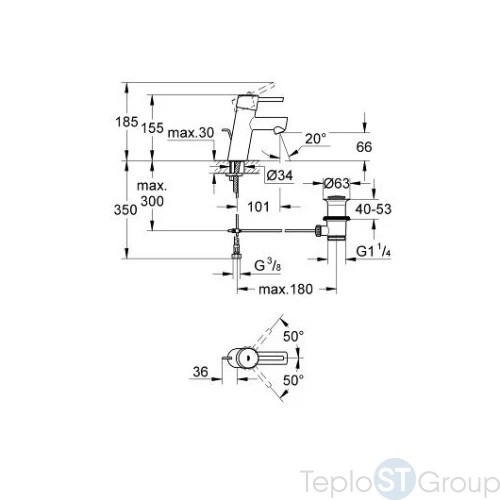 Смеситель для раковины Grohe Concetto New 32204001 - купить оптом у дилера TeploSTGroup по всей России ✅ ☎ 8 (800) 600-96-13 фото 3