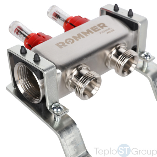 Rommer RMS-1200-000002 Rommer Коллектор из нержавеющей стали с расходомерами 2 вых. - купить оптом с доставкой по России фото 4
