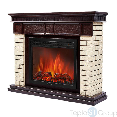 Портал Firelight Bricks 30 камень бежевый, шпон темный дуб - купить оптом с доставкой по России фото 6