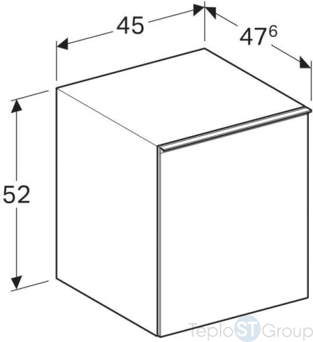 Боковой шкафчик Geberit Acanto 45x52 500.618.01.2 - купить оптом у дилера TeploSTGroup по всей России ✅ ☎ 8 (800) 600-96-13 фото 2