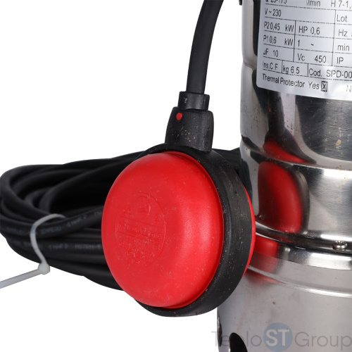 Stout SPD-0002-200450 Насос дренажный, с поплавком, нерж.раб.колесо, кабель 10 м, 230V, Q=175 л/мин, H=7,1 м - купить с доставкой по России фото 9