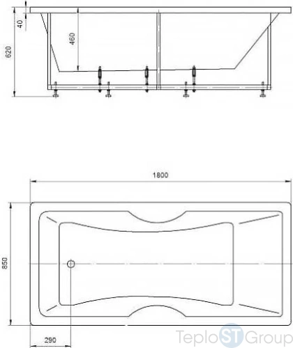 Акриловая ванна Aquatek Феникс 180x85 FEN180-0000069 с фронтальным экраном (слив слева) - купить с доставкой по России фото 3