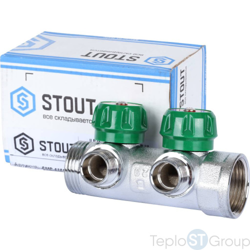 Stout SMB-6850-011202 коллектор регулирующий 1 , 2 отвода 1/2 - купить оптом с доставкой по России фото 7