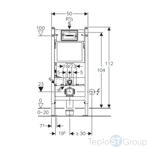 Инсталляция для унитаза GEBERIT Duofix Basic UP100 111.153.00.1 - купить оптом у дилера TeploSTGroup по всей России ✅ ☎ 8 (800) 600-96-13 фото 4