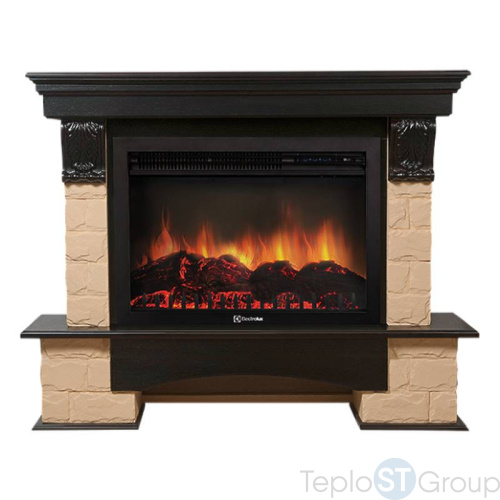 Портал Firelight Forte 30S камень бежевый, шпон венге - купить оптом с доставкой по России