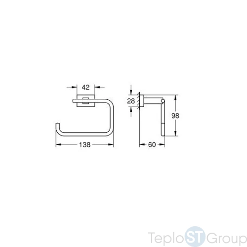 Держатель туалетной бумаги Grohe Essentials Cube 40507001 - купить оптом с доставкой по России фото 2