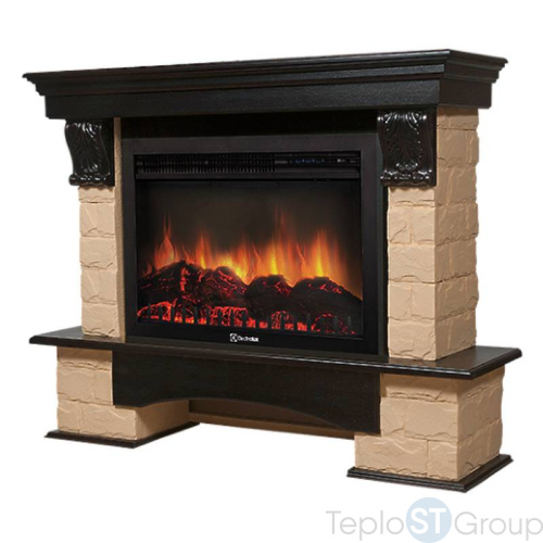 Портал Firelight Forte 30S камень бежевый, шпон темный дуб - купить оптом с доставкой по России фото 2