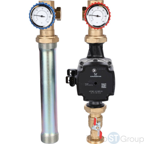 Stout SDG-0001 Насосная группа с прямым контуром 1" с насосом Grundfos UPM3 Hybrid 25-70 - купить оптом с доставкой по России