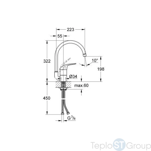 Смеситель для кухни Grohe Euroeco 32752000 - купить с доставкой по России фото 3