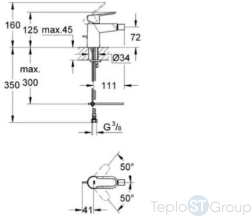 Смеситель для биде Grohe BauEdge 23332000 - купить оптом у дилера TeploSTGroup по всей России ✅ ☎ 8 (800) 600-96-13 фото 2