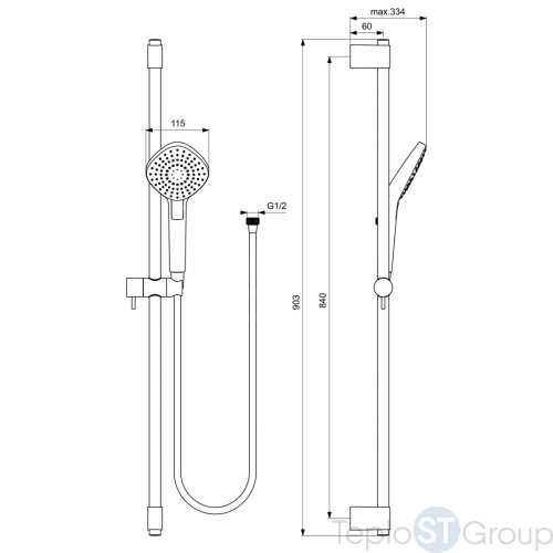 Душевой гарнитур Ideal Standard IdealRain B2238AA хром - купить с доставкой по России фото 2