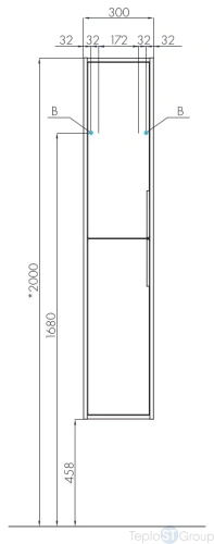 Шкаф-пенал Акватон Рико 1A216603RIB90 белый/ясень фабрик - купить с доставкой по России фото 2