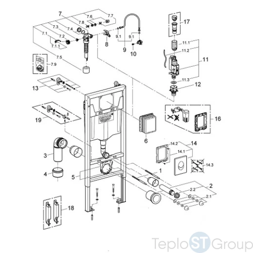 Инсталляция Grohe Rapid SL 38721001 (3 в 1 в сборе) - купить оптом у дилера TeploSTGroup по всей России ✅ ☎ 8 (800) 600-96-13 фото 4