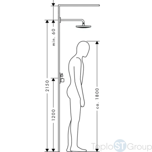 Верхний душ Hansgrohe Raindance Select 26466000 хром - купить оптом у дилера TeploSTGroup по всей России ✅ ☎ 8 (800) 600-96-13 фото 4