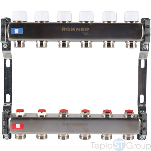 Rommer RMS-3200-000006 Rommer Коллектор из нержавеющей стали без расходомеров 6 вых. - купить с доставкой по России