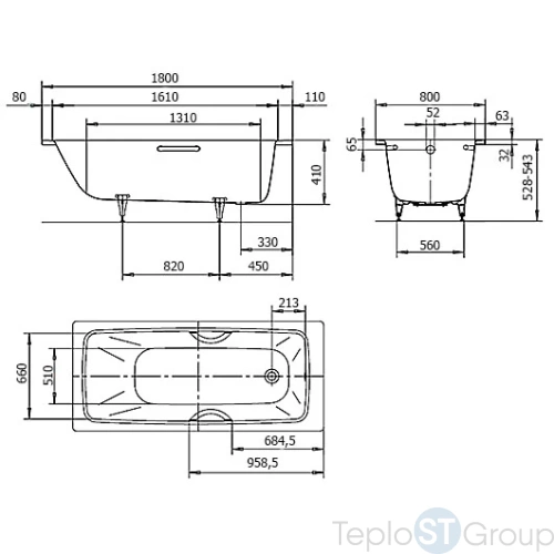 Стальная ванна Kaldewei Cayono 180x80 easy-clean mod. 751 275100013001 - купить с доставкой по России фото 3