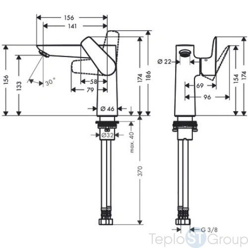 Смеситель для раковины Hansgrohe Talis E 71755000, хром - купить оптом у дилера TeploSTGroup по всей России ✅ ☎ 8 (800) 600-96-13 фото 2