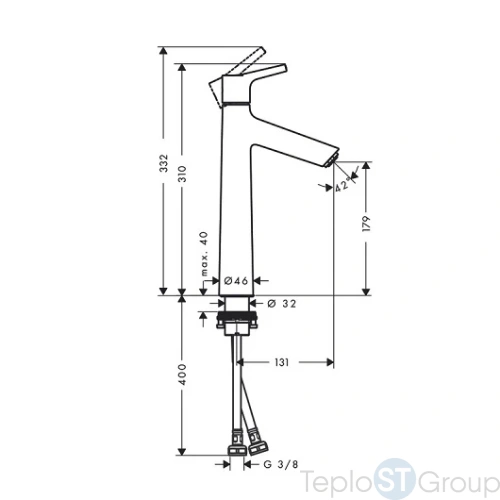 Смеситель для раковины Hansgrohe Talis S 190 72032000 без донного клапана - купить оптом у дилера TeploSTGroup по всей России ✅ ☎ 8 (800) 600-96-13 фото 3