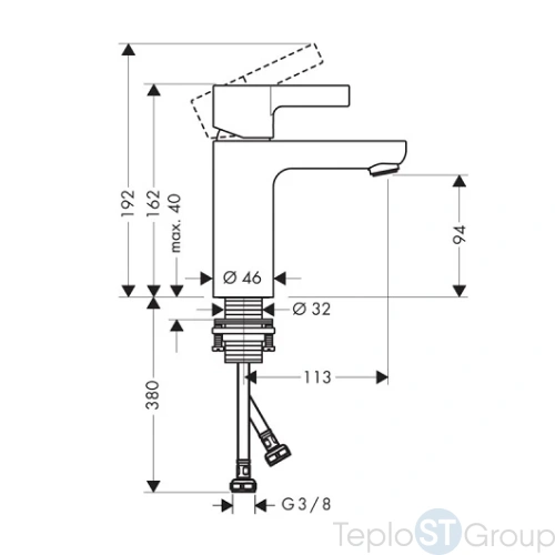 Смеситель для раковины Hansgrohe Metris S 31068000 без донного клапана - купить оптом у дилера TeploSTGroup по всей России ✅ ☎ 8 (800) 600-96-13 фото 3