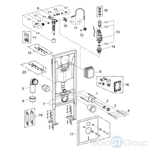 Инсталляция для унитаза Grohe Rapid SL 38584001 - купить с доставкой по России фото 2