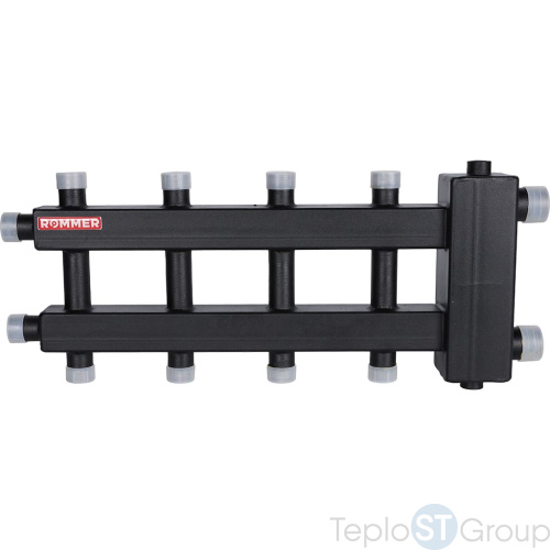 Rommer RDG-0060-024025 Rommer Коллектор (дублер компакт) с гидроразделителем на 2+2+1 контура до 60 кВт - купить с доставкой по России фото 2