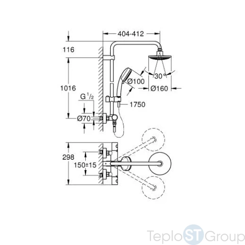 Душевая система Grohe Tempesta New Cosmopolitan 27922000 - купить с доставкой по России фото 4