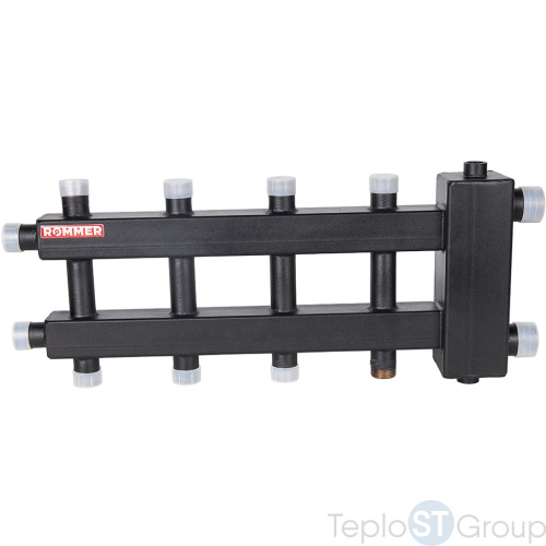 Rommer RDG-0060-024025 Rommer Коллектор (дублер компакт) с гидроразделителем на 2+2+1 контура до 60 кВт - купить с доставкой по России