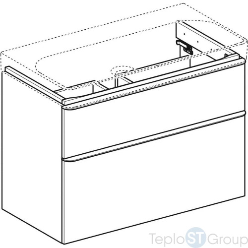 Тумба под раковину Geberit Smyle Square 500.354.JL.1, 90 см, цвет песчаный глянец - купить с доставкой по России фото 2