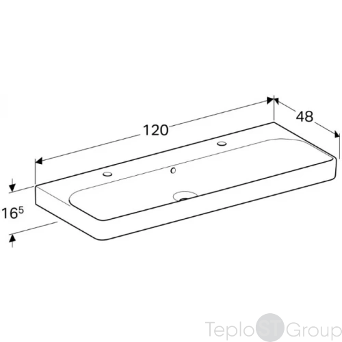 Раковина подвесная Geberit Smyle Square 120x48 500.253.01.1 - купить с доставкой по России фото 3