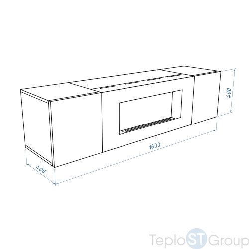 Тумба с биокамином Firelight BFP-P1600 графит - купить оптом с доставкой по России фото 5
