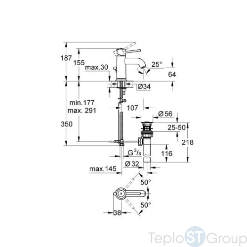 Смеситель для раковины Grohe BauClassic 23161000 - купить оптом у дилера TeploSTGroup по всей России ✅ ☎ 8 (800) 600-96-13 фото 3