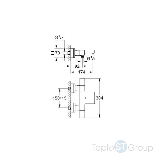 Термостат для ванны с душем Grohe Grohtherm Cube 34497000 - купить с доставкой по России фото 3