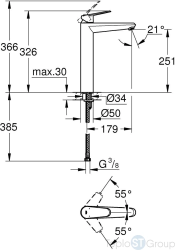 Смеситель для раковины Grohe Eurodisc Cosmopolitan 23432000 - купить с доставкой по России фото 3