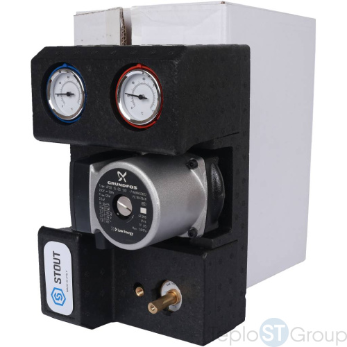 Stout SDG-0007 Насосная группа с 3-х ходовым приводным смесителем 3/4" с насосом Grundfos UPSO 15-65 130 - купить с доставкой по России фото 7