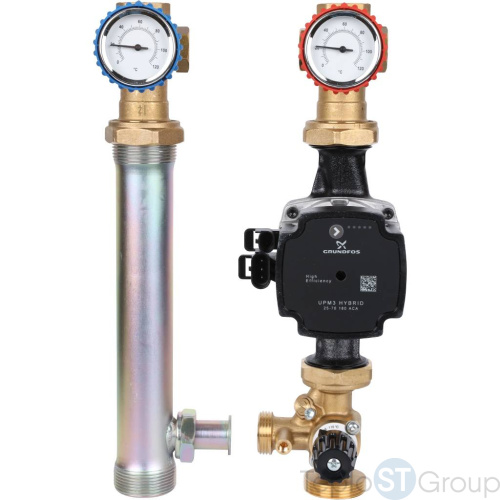 Stout SDG-0003 Насосная группа с 3-х ходовым приводным смесителем 1"с насосом Grundfos UPM3 Hybrid 25-70 - купить с доставкой по России фото 3