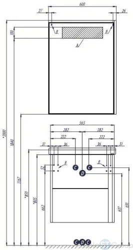 Зеркальный шкаф Акватон Стоун 60x83 1A231502SX010 белый - купить с доставкой по России фото 2