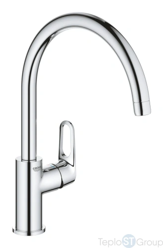 Смеситель для кухни GROHE BauFlow 31538001 с высоким C-образным изливом, хром - купить с доставкой по России